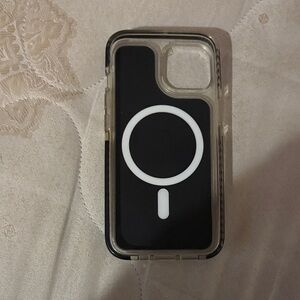 Black and Clear Phone Case with White Ring iPhone 14